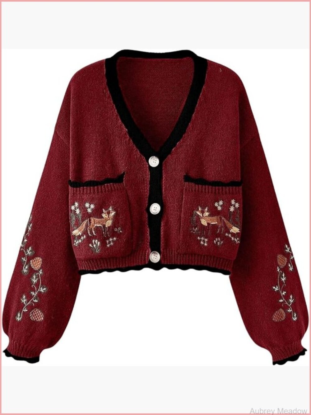 Floral Cropped Cardigan Embroidered Western Sweater Boho Fall Cardigan Open
